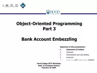 Object-Oriented Programming Part 3 Bank Account Embezzling