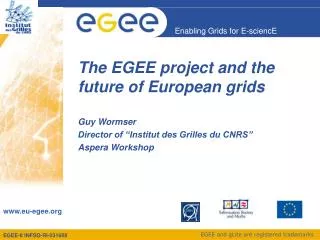 The EGEE project and the future of European grids