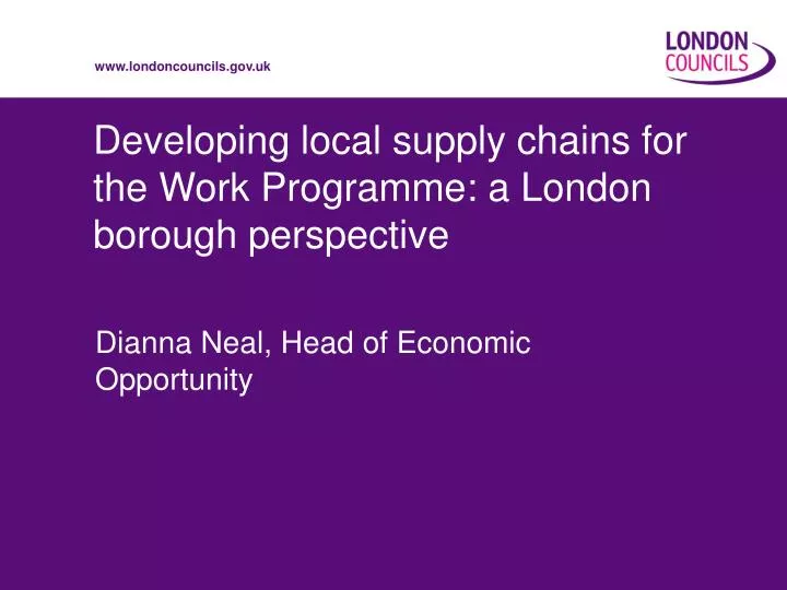 developing local supply chains for the work programme a london borough perspective