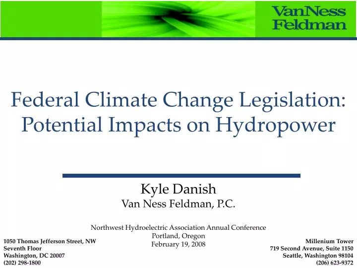 federal climate change legislation potential impacts on hydropower