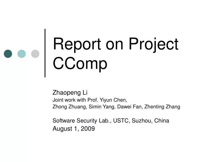 report on project ccomp