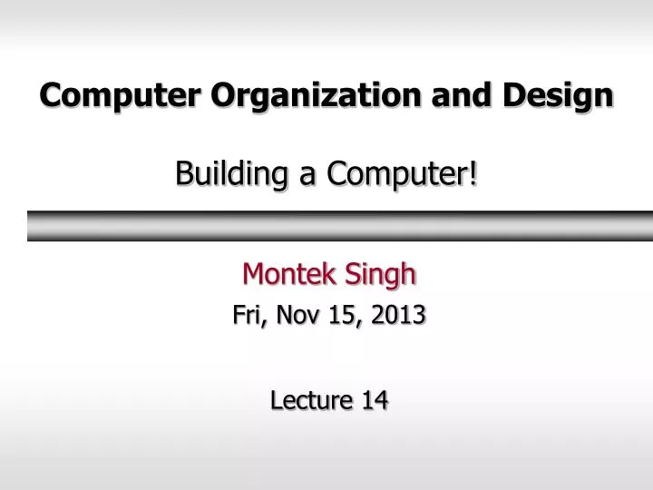 computer organization and design building a computer