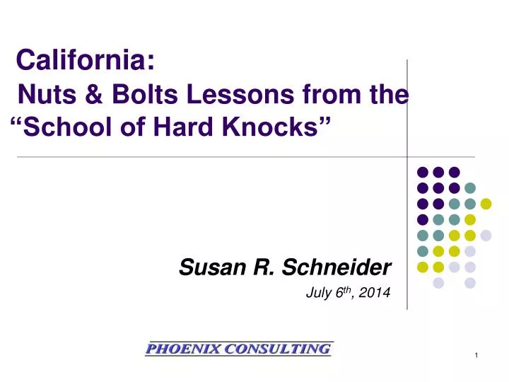 california nuts bolts lessons from the school of hard knocks