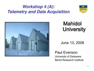 Workshop 4 (A): Telemetry and Data Acquisition