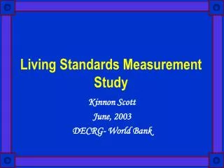 living standards measurement study