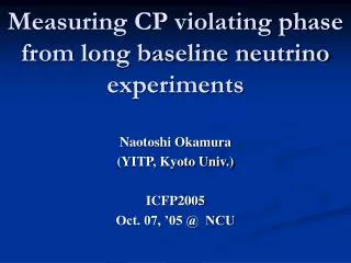 Measuring CP violating phase from long baseline neutrino experiments