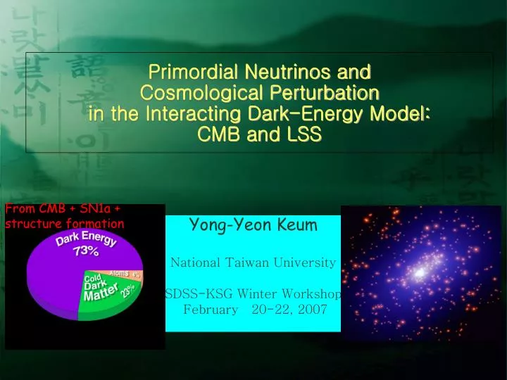 yong yeon keum national taiwan university sdss ksg winter workshop february 20 22 2007