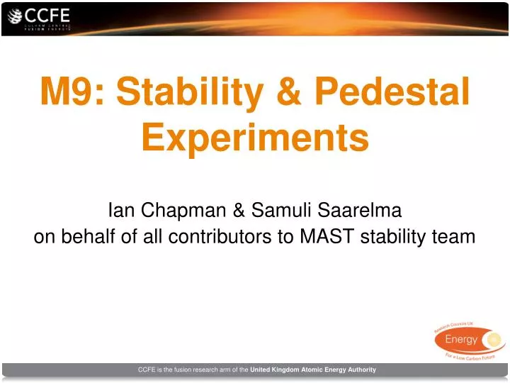 m9 stability pedestal experiments
