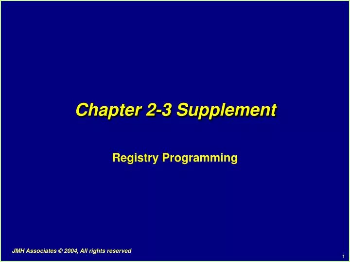 chapter 2 3 supplement