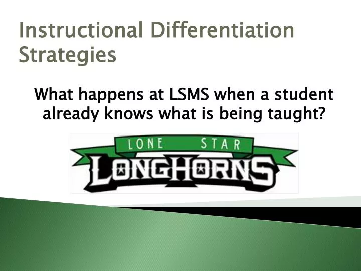 instructional differentiation strategies