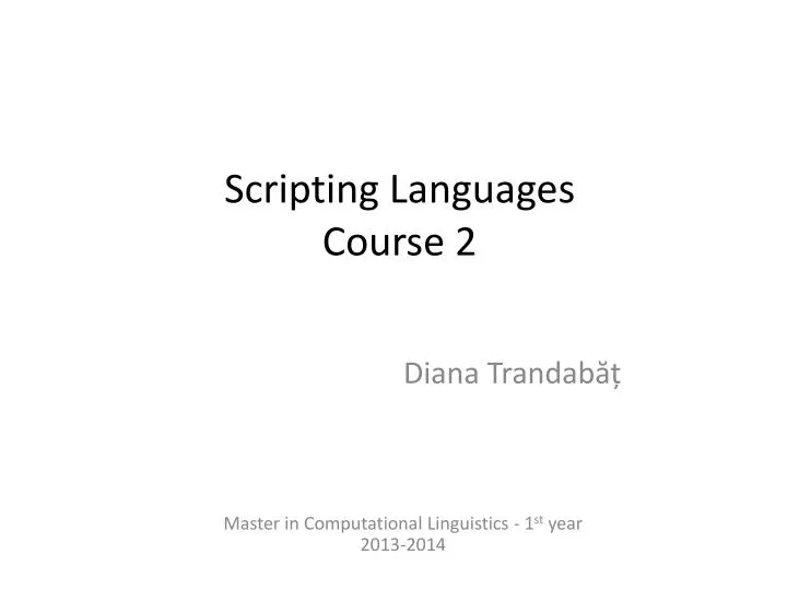 scripting languages course 2