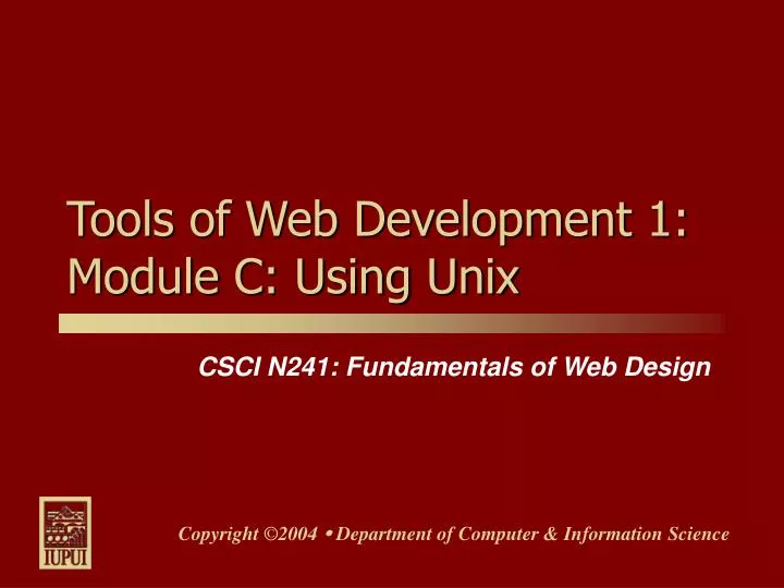 tools of web development 1 module c using unix