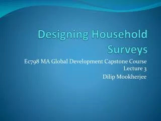 Designing Household Surveys