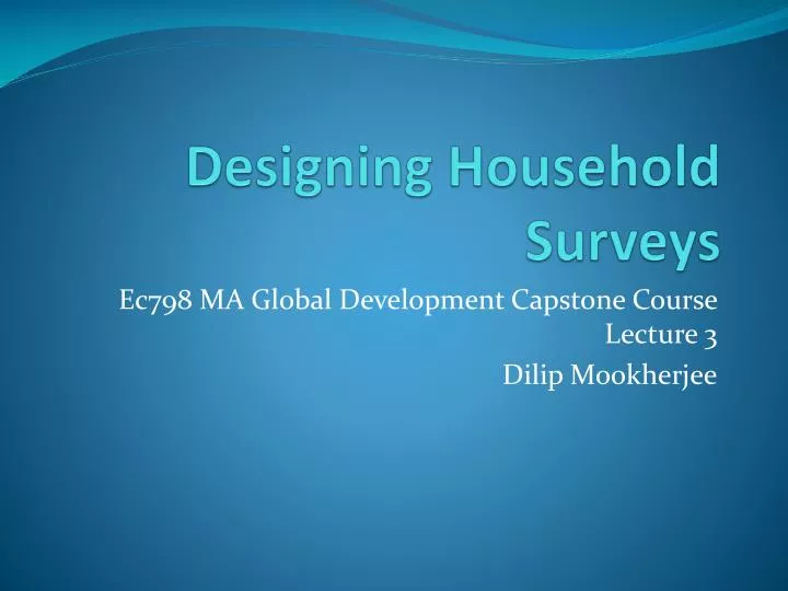 designing household surveys