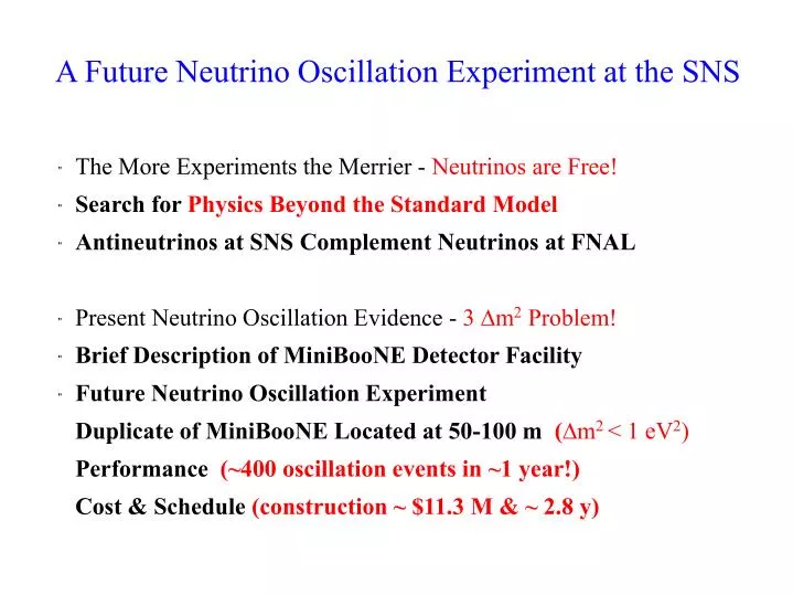 a future neutrino oscillation experiment at the sns