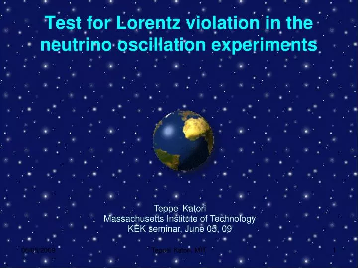 test for lorentz violation in the neutrino oscillation experiments