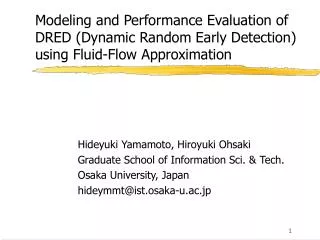 Hideyuki Yamamoto, Hiroyuki Ohsaki Graduate School of Information Sci. &amp; Tech.