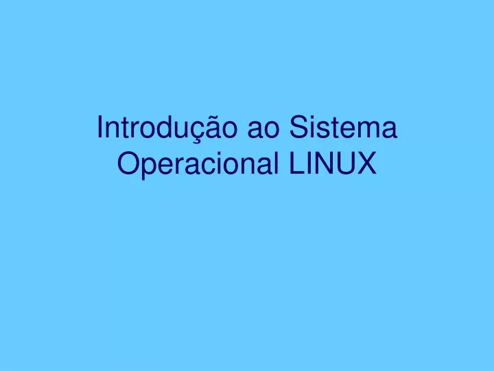 introdu o ao sistema operacional linux