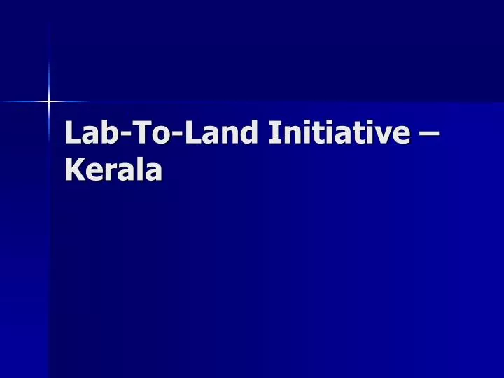 lab to land initiative kerala