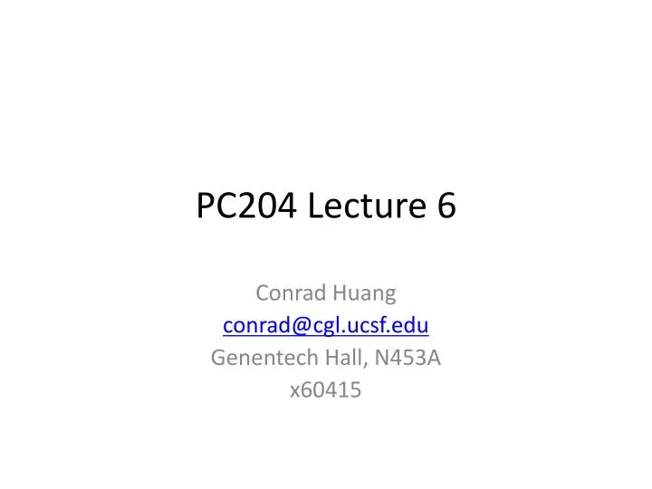 pc204 lecture 6