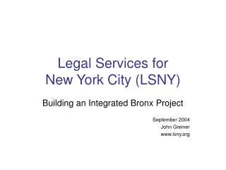 Legal Services for New York City (LSNY)