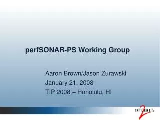 perfSONAR-PS Working Group