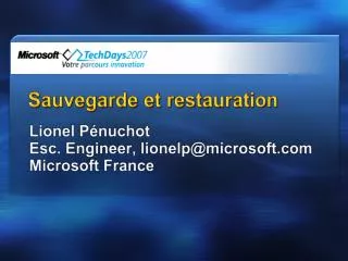 sauvegarde et restauration