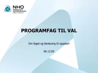 programfag til val