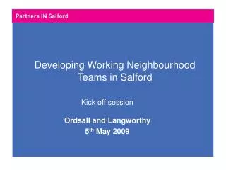 Developing Working Neighbourhood Teams in Salford
