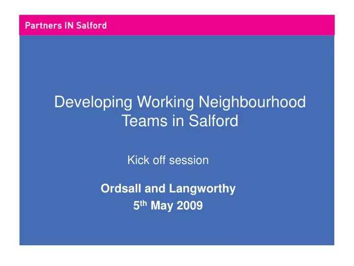 developing working neighbourhood teams in salford