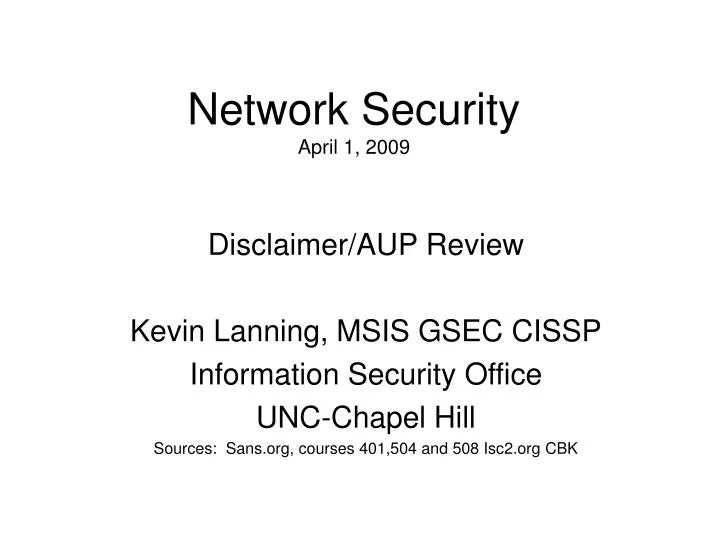 network security april 1 2009