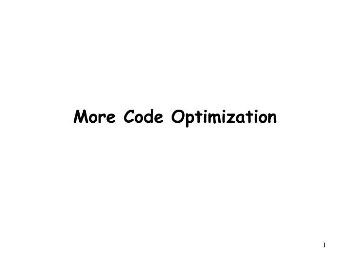more code optimization