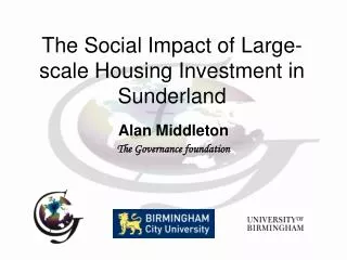 The Social Impact of Large-scale Housing Investment in Sunderland