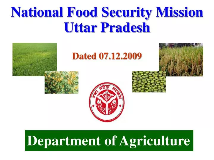 national food security mission uttar pradesh dated 07 12 2009