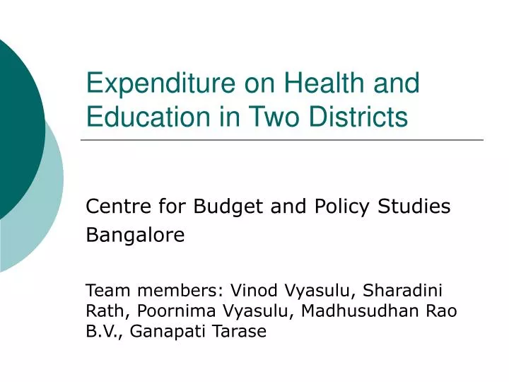 expenditure on health and education in two districts