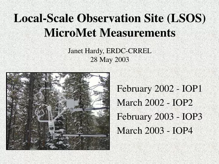 local scale observation site lsos micromet measurements