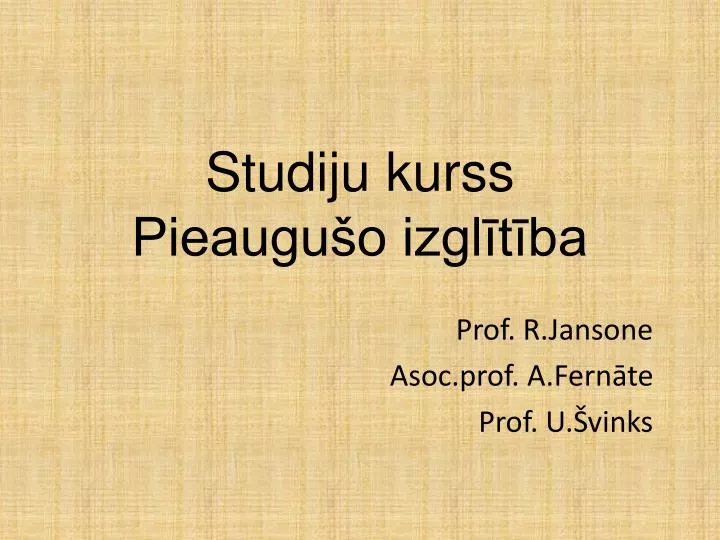 studiju kurss pieaugu o izgl t ba