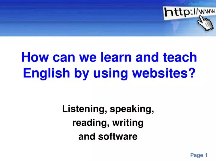 how can we learn and teach english by using websites