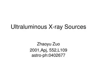 Ultraluminous X-ray Sources