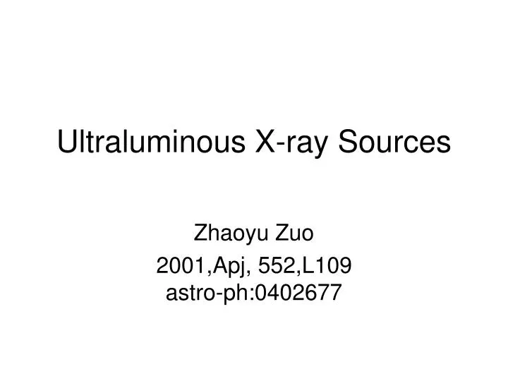 ultraluminous x ray sources