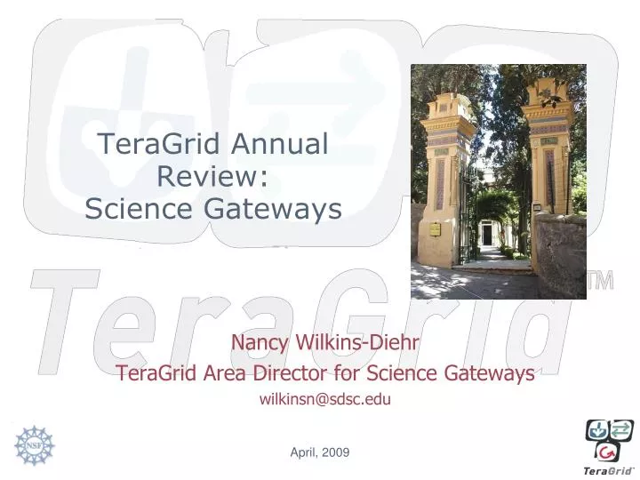 teragrid annual review science gateways