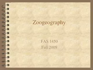 Zoogeography