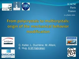 From polycrystals to multicrystals : origin of the mechanical behavior modification