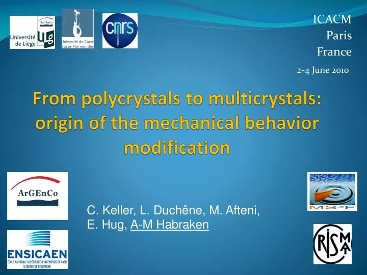 from polycrystals to multicrystals origin of the mechanical behavior modification