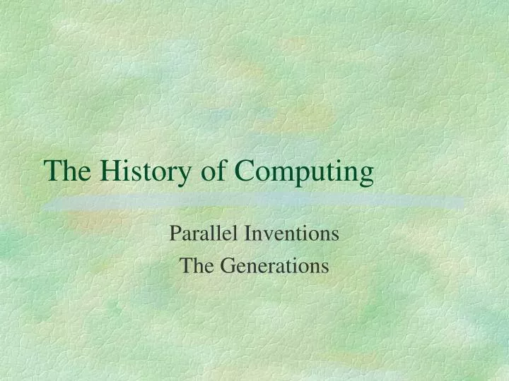 the history of computing