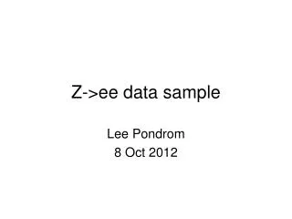 Z-&gt;ee data sample