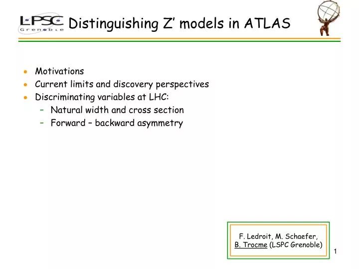 distinguishing z models in atlas