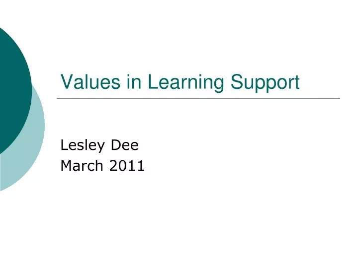 values in learning support