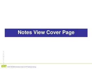 Notes View Cover Page