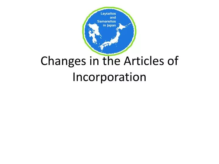 changes in the articles of incorporation